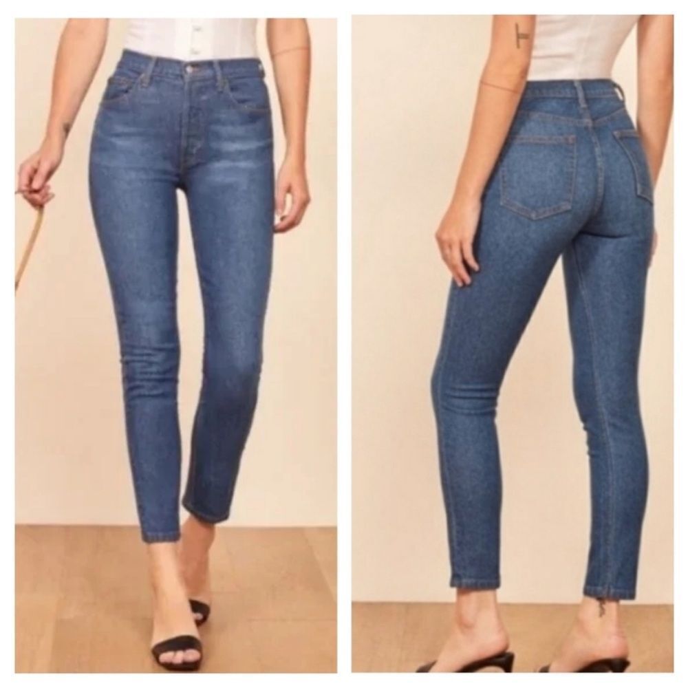Reformation Serena High Skinny Crop Jeans Cannes Size 23